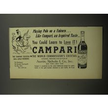 1956 Campari Aperitif Ad - Playing polo on a Unicorn