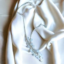 Cloudy Rose Bead Charm Silver Chain Necklace