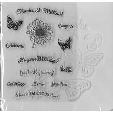 Butterflies and Flowers Stencil & Stamps Set. Stamping Cardmaking Scrapbooking
