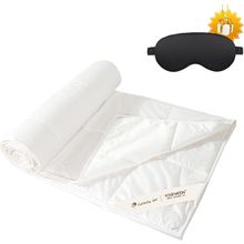 YOUR MOON Summer Lightweight Wool Comforter - Breathable & Thin Duvet Insert for