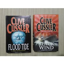 Clive Cussler Books Flood Tide and Black Wind Hardbacks