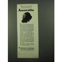 1931 Australian National Travel Association Ad - New World to Explore