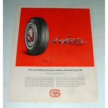 1965 General Dual 90 Tire Ad - Puncture Sealing!