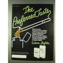1978 Salem Lights Cigarettes Ad - Preferred Taste