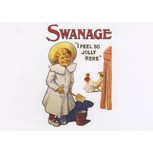 Swanage Dorset I Feel So Jolly Here Rare Old Poster Postcard