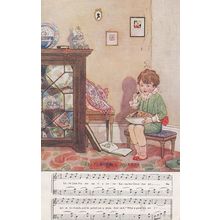 Little Jack Horner Nursery Rhyme Musical Manuscript Postcard