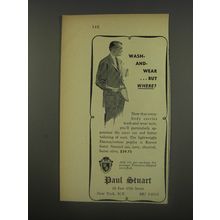 1956 Paul Stuart Suit Ad - Wash-and-wear ..but where?