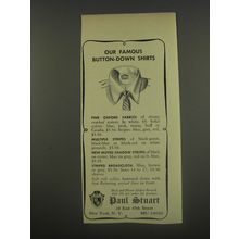 1956 Paul Stuart Shirts Ad - Our famous button-down shirts