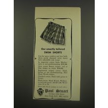 1956 Paul Stuart Swim Shorts Ad - Our smartly tailored swim shorts