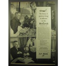 1956 BOAC Airways Ad - The luxury of gracious living is reflected on the Monarch
