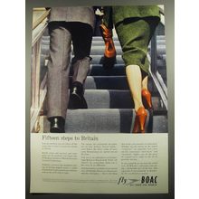 1956 BOAC Airways Ad - Fifteen steps to Britain