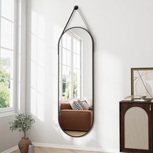 Full Length Mirror, Oval Wall Mounted Mirror, 48"X16" Door Mirrors Full Length w