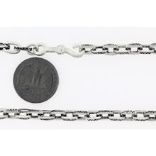 New 925 Sterling Silver Textured Open Cable Link Chain Necklace 20 Inches Long