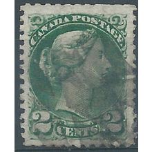 Canada 1878 SG77 2c Deep Green Good Used....