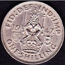 1947 Great Britain 1 Shilling Coin Scottish