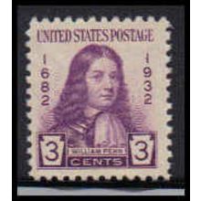 724 3c William Penn Fine MNH O3443
