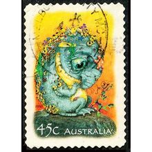 Australia 2002 Magic Rainforest 45c Used Peel & Stick Stamp Bunyip