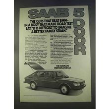 1977 Saab 5 Door Car Ad - Guts That Beat BMW
