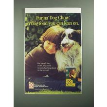1987 Purina Dog Chow Ad - A Dog Food You Can Lean On