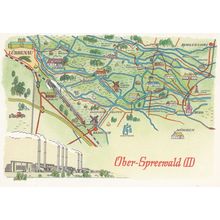 Oberspreewald Brandenburg German Germany Karte Lubbenau Map Postcard