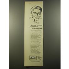 1954 Altec Lansing Sound Equipment Ad - Alfred Newman depends on Altec Lansing