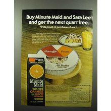 1980 Minute Maid Orange Juice, Sara Lee Cake Ad