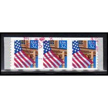 Used 2915Av 32c U.S. Flag Over Porch Fine PNC 66666A/3 10x10 V/UL PA3603