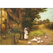 Art CHARLES E. WILSON Feed Time Postcard (Medici 2000)