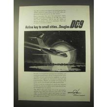 1963 Douglas DC-9 Plane Ad - Key to Small Cities