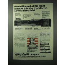 1978 Weaver Rifle Scopes Ad - We Cut it Apart