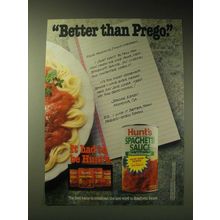 1989 Hunt's Spaghetti Sauce Ad - Better than Prego