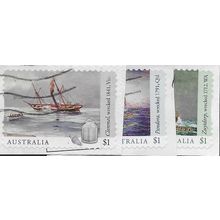 AUS 2017 (SET)(S/A) 'SHIPWRECKS' (3v) ON PAPER FINE USED (EBID25-838)