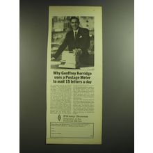 1969 Pitney-Bowes Postage Meter Ad - Why Geoffrey Kerridge uses a Postage Meter