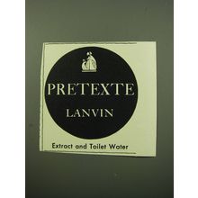 1950 Lanvin Pretexte Perfume Advertisement - Extract and Toilet Water