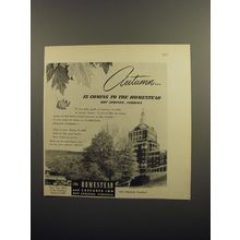 1952 The Homestead Resort Ad - Autumn is coming to the Homestead
