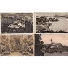 Kloster Andechs Kirche Map Aerial 4x Old Postcard s