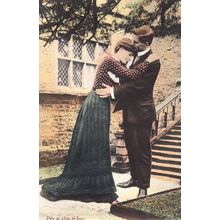 Pity Is Akin To Love Parting Embrace Romance Antique Postcard