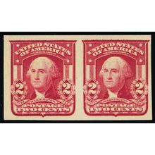 320A, Mint 2¢ XF NH Type II Lake Color Imperforate Pair - Stuart Katz