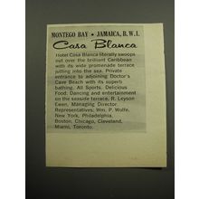 1957 Hotel Casa Blanca Advertisement - Montego Bay Jamaica, B.W.I.