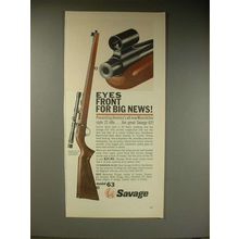 1963 Savage Model 63 rifle Ad - Eyes Front Big News