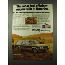 1980 Mercury Zephyr Wagon Ad - Most Fuel-Efficient