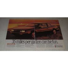1989 Oldsmobile Cutlass Calais Car Ad - 35 miles per gallon can be fun