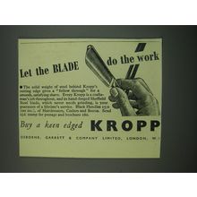 1949 Kropp Razor Ad - Let the blade do the work