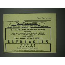 1949 Gleneagles Hotel Perthshire Ad - The Favourite Scottish resort