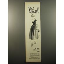 1950 Jane Engel Dress Ad - Lace pastry on black velvet