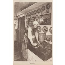 Marken Dutch Lady Working Costume Old Postcard