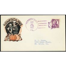 Turkey in Purple Fancy Cancel Cover - Stuart Katz