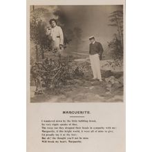 Marguerite Song Card Sailor Romance Real Photo Poem Old Postcard