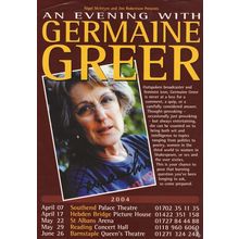Germaine Greer Feminist Book Author Hand Signed Theatre Flyer