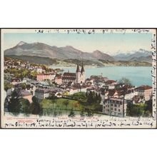 Hofkirche und Rigi, Luzern, 1905 - Preis Karte AK